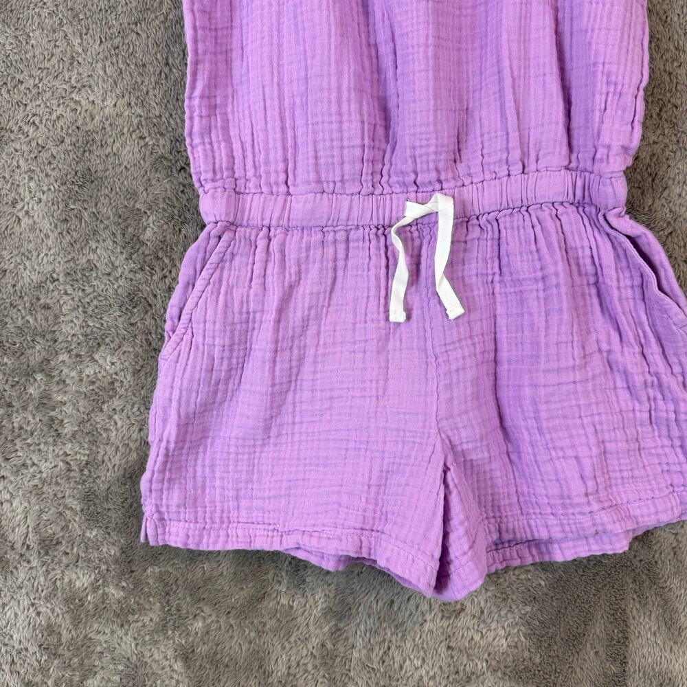 Primary Lilac Purple Romper Girls 12 Summer Cotton Muslin - Picture 4 of 6